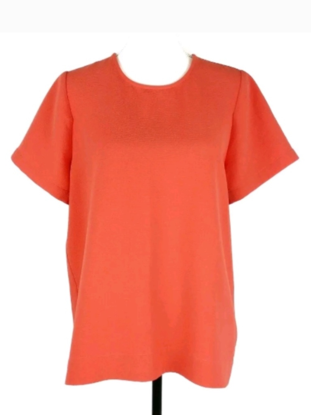 Madewell Crepe Tailored Tee Orange Coral Blouse Top M B6208